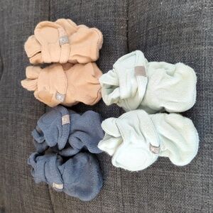 3 pairs of Goumi Kids baby booties, 3-6 months